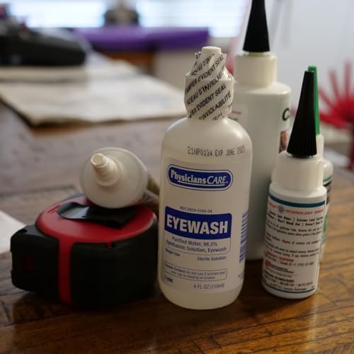 Side view of PhysiciansCare 4 ounce squeeze bottle for ocular and skin irrigation.