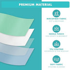 Side view showing waterproof backing of bed protector