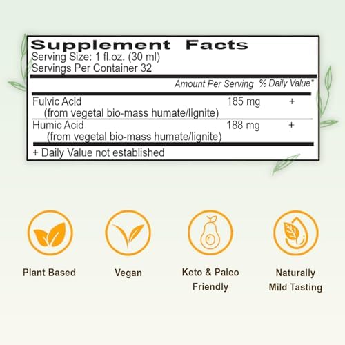 Vital Earth Minerals Fulvic Humic Mineral Blend unflavored liquid texture and bottle packaging
