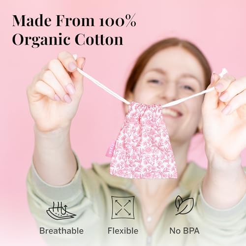 Organic cotton reusable pouch for period discs and kegel weights