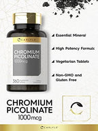 High potency Carlyle Chromium Picolinate 1000 Mcg supplement for metabolic health