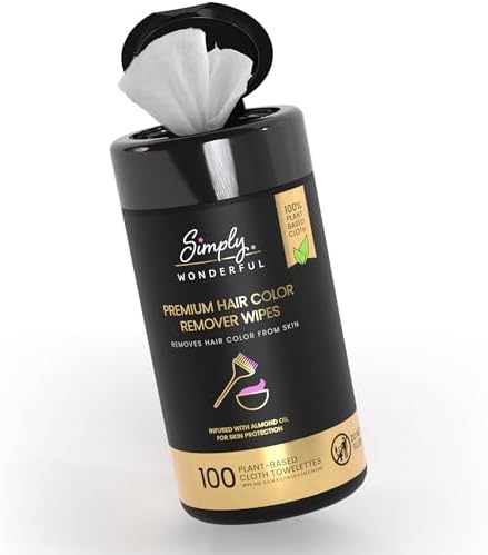Full set of Simply Wonderful beauty salon grade hair color remover wipes showing complete packaging details