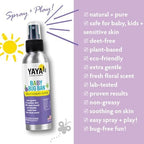 Premium aluminum spray bottle of DEET free insect repellent for infants and toddlers close up view