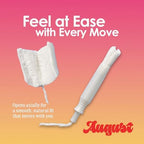 August organic tampons with long BPA-free plastic applicators shown individually