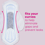 U by Kotex Balance unscented sanitary napkins with wings for secure fit