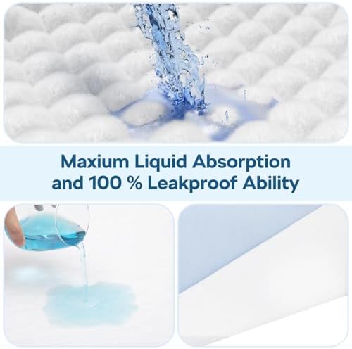 Bhvesll 36x38 inch bed pads showing waterproof backing