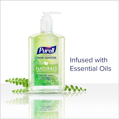 Purell NATURALS Advanced Hand Sanitizer Gel, with Skin Conditioners and Essential Oils, 12 fl oz Counter Top Pump Bottle (Case of 12) - 9629-12 - Image 4