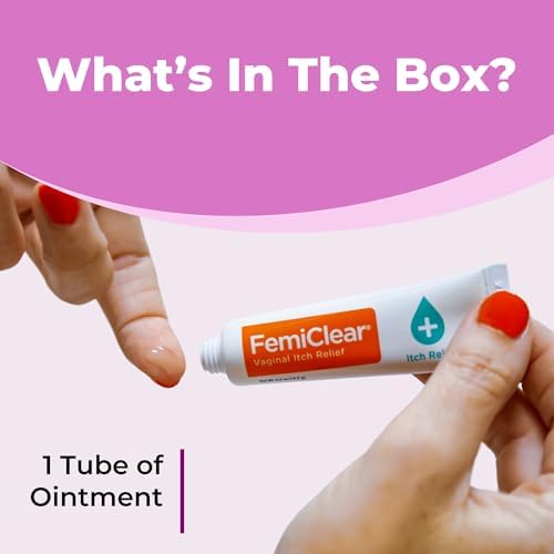 Close up of FemiClear homeopathic feminine care tube for vulvar irritation.