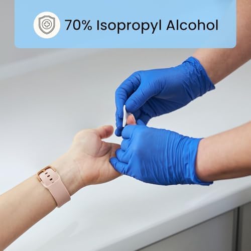 Oversized sterile alcohol pads showing the unique pin-dot cleaning texture