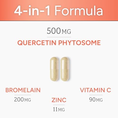 USA imported Quercetin with Bromelain capsules for respiratory health