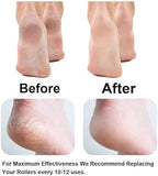 A lifestyle shot demonstrating the installation of a KOIZFF roller head into a pedicure device.