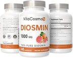 VitaCosmoX Diosmin supplement for vascular health support showing nutritional facts label