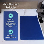 Close up view of the quilted texture and dry touch top layer on the Inspire incontinence bed pad.