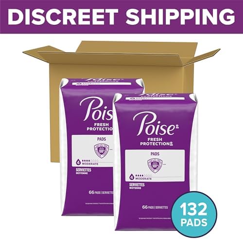 Poise moderate absorbency regular length bladder leak pads detailed product view