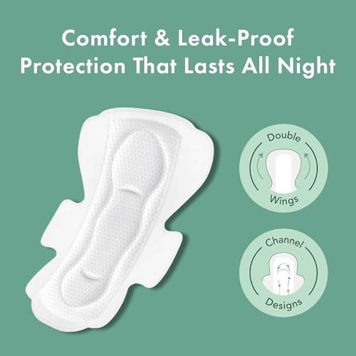 Rael Overnight and Large sanitary napkins bundle with wings.