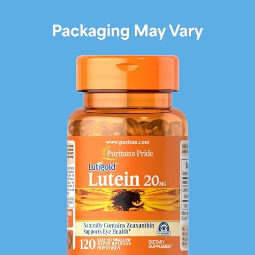 Puritan's Pride eye health supplement 120 softgels label detail