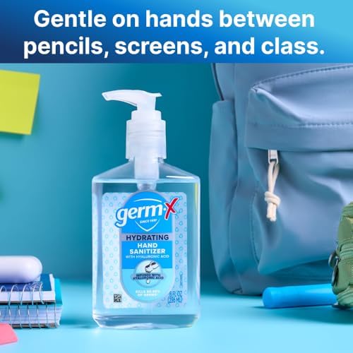 Germ-X Hydrating Hand Sanitizer, with Hyaluronic Acid, 8 FL Oz (Pack of 6), No Rinse Formula, Sanitizing Liquid Gel for All Skin Types, Formulated without Parabens, Phthalates & Dyes - Image 2