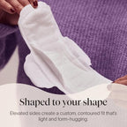 Cora ultra thin menstrual pads with wings showing the organic cotton texture.