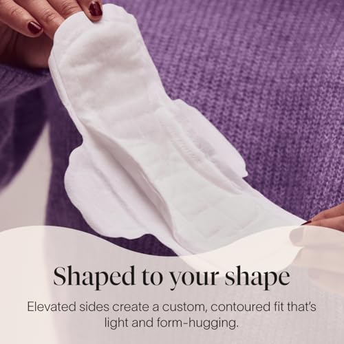 Cora ultra thin menstrual pads with wings showing the organic cotton texture.