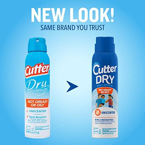 Back label of Cutter Dry bug spray displaying ingredients and safe application instructions