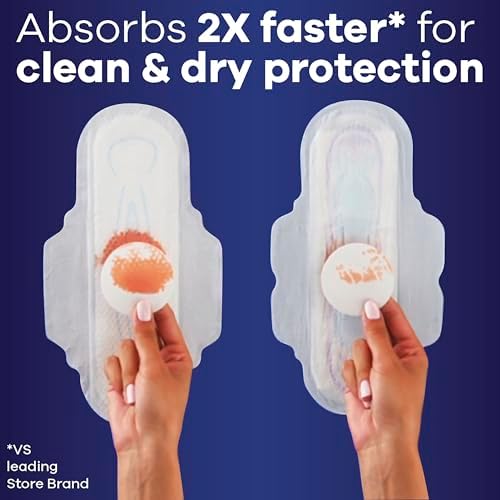 Side view of Always Ultra Thin pads packaging highlighting RapidDRY technology