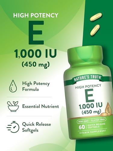 Nature's Truth rapid release 450 mg vitamin E capsules for daily wellness