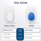 Close up of Figly silicone material showing the soft blue heel spur relief zone.