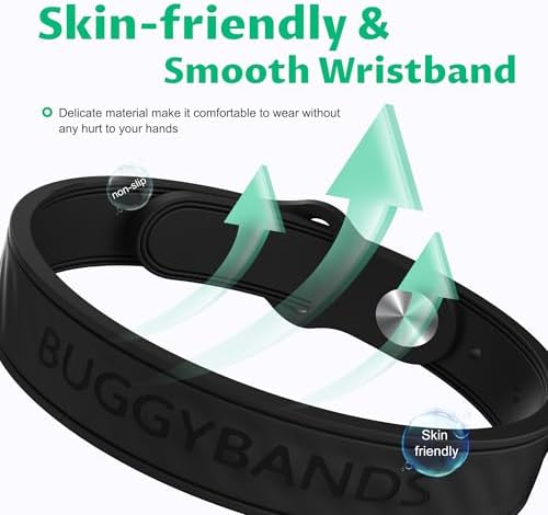 BuggyBands silicone wristbands attached to a backpack