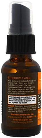 Harmonic Innerprizes Etherium Homeopathic Essence Gold supplement spray label details