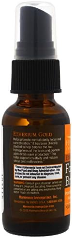 Harmonic Innerprizes Etherium Homeopathic Essence Gold supplement spray label details