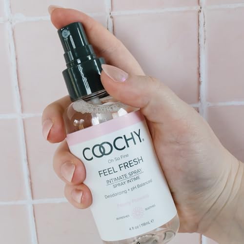Close up of Coochy Peony Prowess spray label showing paraben free ingredients
