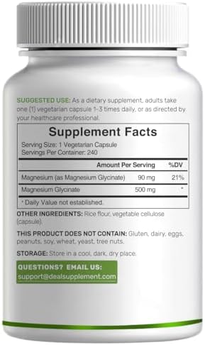 Deal Supplement dietary product showcasing clear capsule size and white bottle packaging design for freshness.