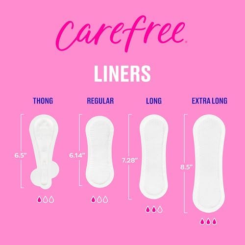 Authentic Carefree Acti-Fresh packaging detail showing unscented 120 liners count.