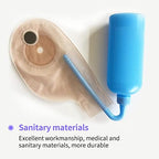 Portable colostomy cleaning solution for travel and home use.