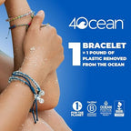 Unisex 4ocean bracelet worn on wrist demonstrating adjustable fit