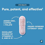 Close up of Physician's Choice Eye Health vegetarian capsule bottle