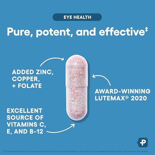 Close up of Physician's Choice Eye Health vegetarian capsule bottle