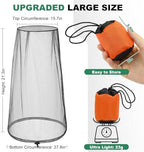 Two pack mosquito head nets with storage pouches