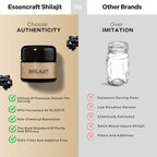Side view of Essencraft organic shilajit resin packaging highlighting trace mineral benefits.