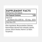 Thorne D-5000 60 capsules supplement facts and clean ingredient label