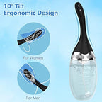 Silicone enema nozzle with five spray holes and ergonomic arc design.