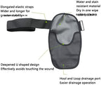 Universal stoma pouch cover being worn under clothing for discreet ostomy management.