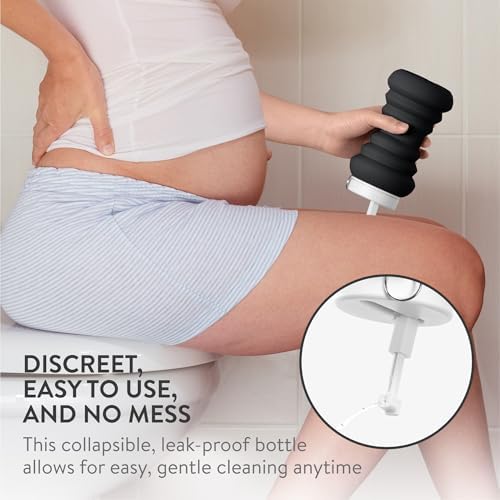 Cynpel black collapsible bidet bottle shown in compact travel mode