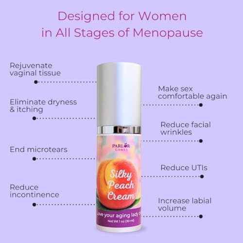 Silky Peach bioidentical estriol cream for vaginal dryness and itching relief.