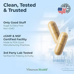 Authentic Vimerson Health dietary capsules displayed next to the branded packaging for memory care
