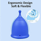 Comparison of SHORDY Large menstrual cup capacity versus traditional pads.