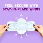 Full product bundle of Poise ninety regular length ultra thin incontinence wings pads for daily protection