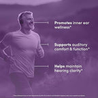 Supplement facts label on the back of Vital Peak Hearing Peak one hundred and twenty vegetarian capsules.