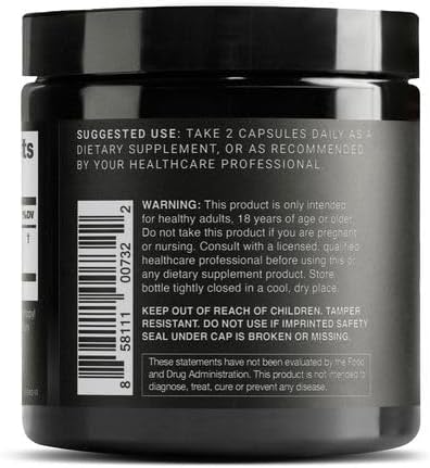 Toniiq Ultra High Purity Resveratrol capsules nutritional facts