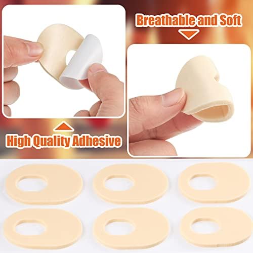 Waterproof self-stick adhesive callus cushions applied to the bottom of the foot.